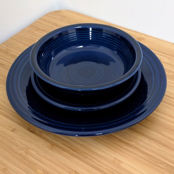 Fiestaware Cobalt Blue 3-Piece Place Setting – Discontinued - Picture 2 of 5